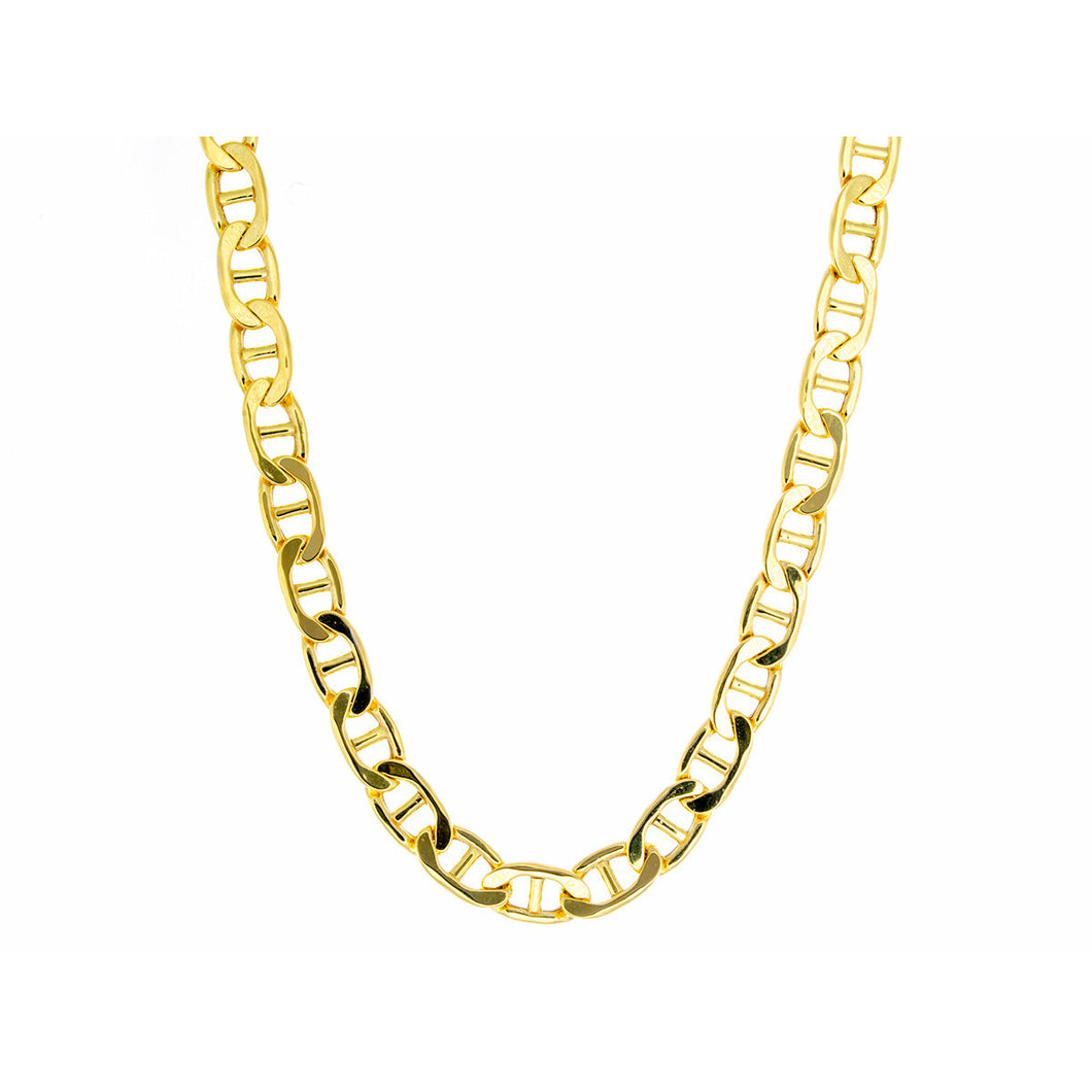 6mm Hollow Mariner Link Chain 24 Inches 14k Gold