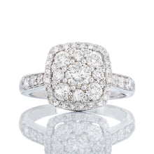 Load image into Gallery viewer, 1.00ctw Diamond Imperial Cushion Center with Halo &amp; Graduated Diamond Shoulders
