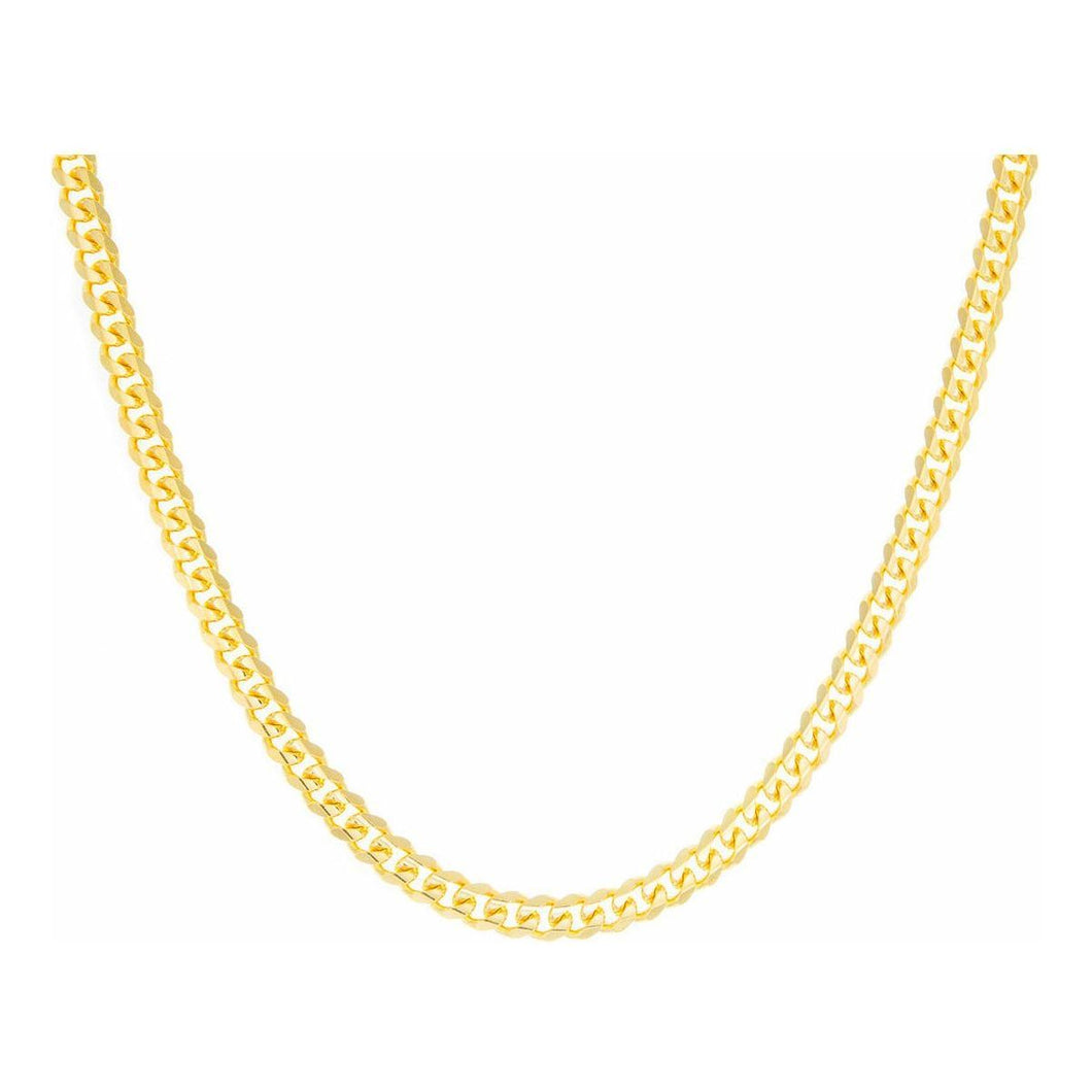 3.50mm Solid Concaved Curb Link Chain 10k Gold