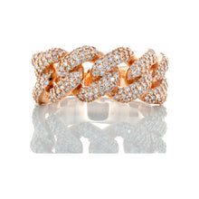 Load image into Gallery viewer, 1.02ctw Two Row Pave Set Diamond Miami Cuban 10k Rose Gold
