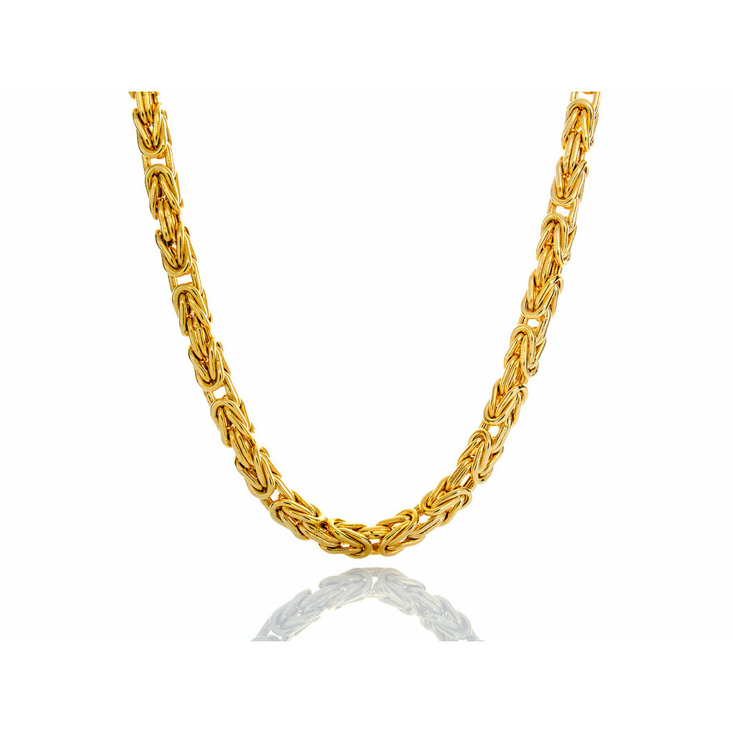 5.50mm Solid Kings / Byzantine Link Chain 10k Gold