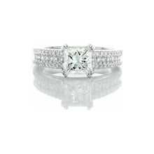 Load image into Gallery viewer, 1.46ctw Princess Cut Solitaire with Three Row Channel &amp; Prong Set Shoulders 14k White Gold
