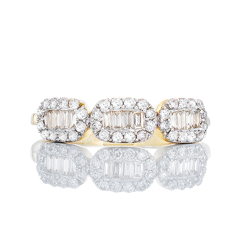 0.40ctw Three Horizontal Baguette Stackable Band