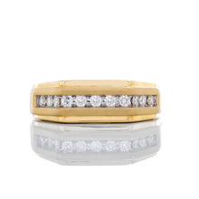 Load image into Gallery viewer, 0.35ctw 11 Diamond Channel Set Octagon Forefront Band 10k Gold
