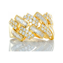 Load image into Gallery viewer, 1.80ctw Baguette &amp; Round Square Diamond Cuban Links 10k Gold
