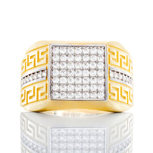 Load image into Gallery viewer, 10K Square CZ Ring With Greek Key Shoulders
