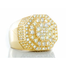 Load image into Gallery viewer, 2.85ctw Three Tiered Full Diamond Pave Octagon Forefront Ring 10k Gold
