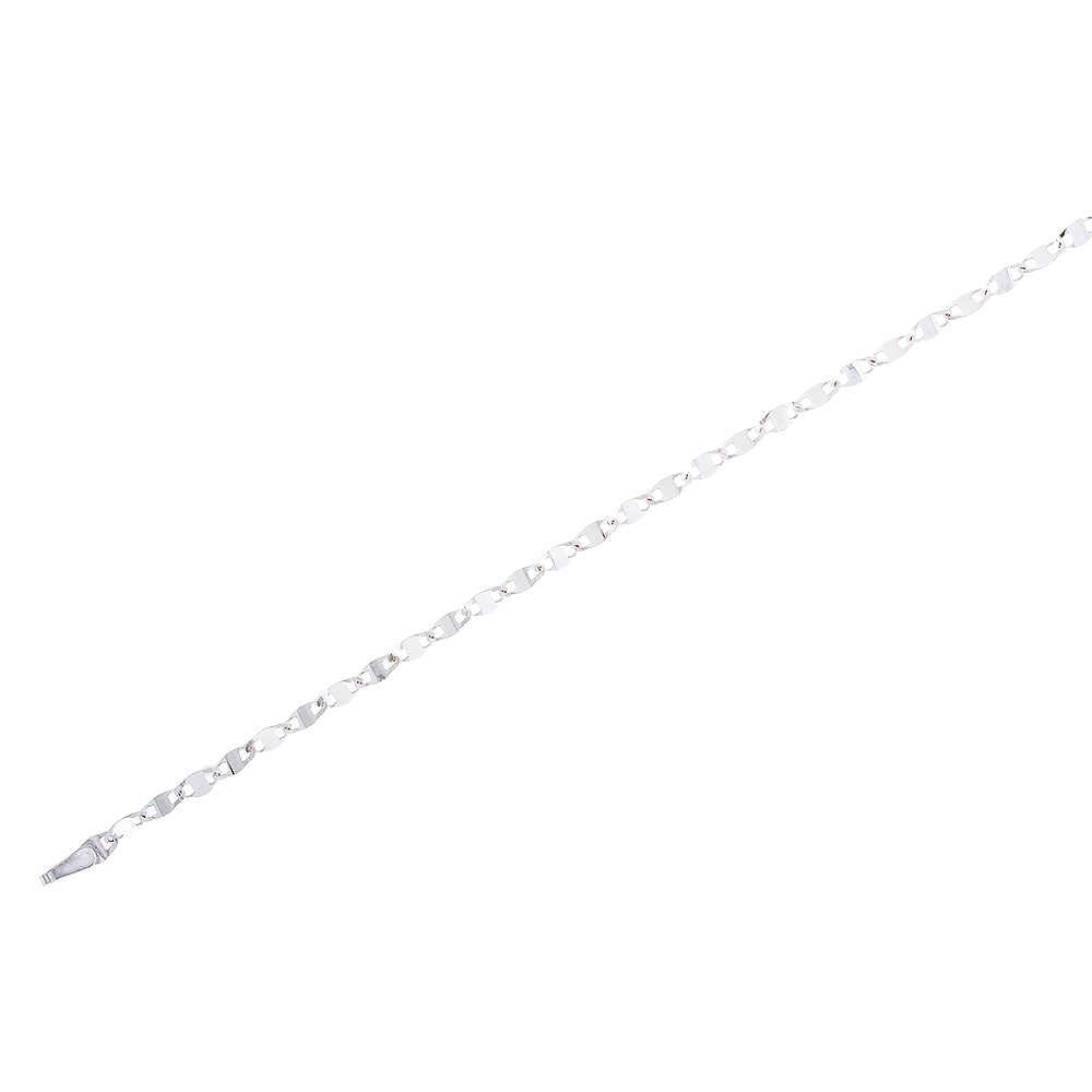 Mirror Link Bracelet 10k White Gold