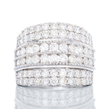 Load image into Gallery viewer, 2.00ctw Wide Six Row Diamond Band with Beaded Edge Accents 10k Whtie Gold
