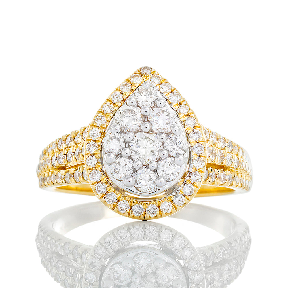 1.00ctw Pear Shape Diamond Ring with Halo