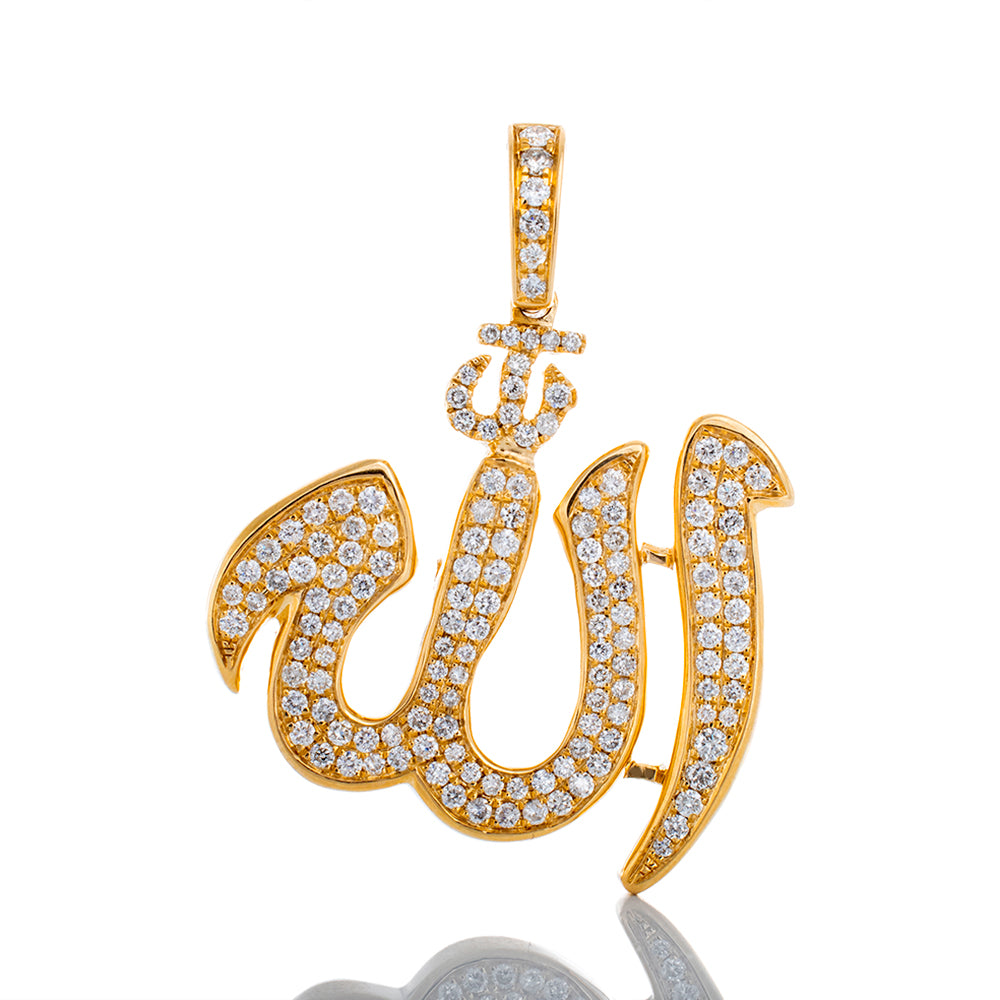 1.00ctw Diamond Allah Pendant 10k Gold