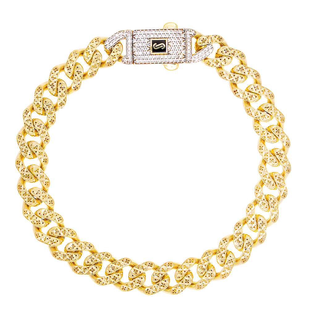 9mm Diamond Cut Monaco Link