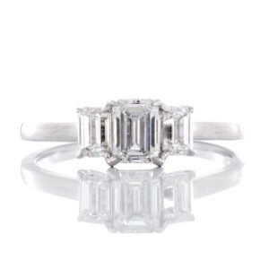 0.50ctw Lab Created Three Stone Emerald Cut Past Present Future