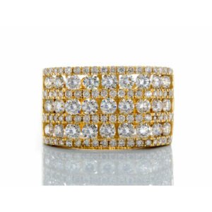 3.00ctw Alternating Four Row Pave Three Row Channel Set Rectangle Forefront 10k Gold