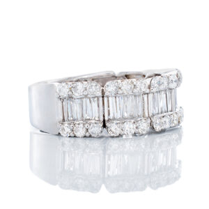 2.25ctw Six Diamond Baguette Cluster Band