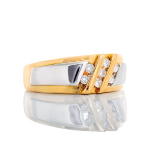 0.20CTW Natural Three Row Angled Channel Set Band