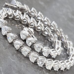 10.00ctw Heart Cut Lab Created Diamond Tennis Bracelet