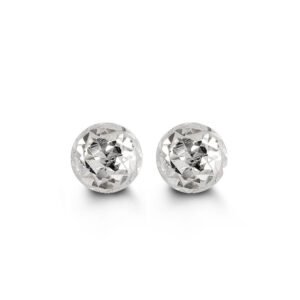 5mm Cosmo Ball Stud Earrings in White Gold