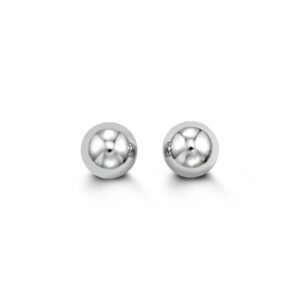 7mm White Gold High Polish Ball Studs