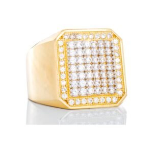 Slight Dome Center Rectangle Cubic Ring