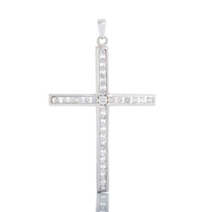 0.50ctw Narrow Channel Set Diamond Cross