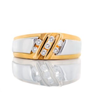 0.20CTW Natural Three Row Angled Channel Set Band