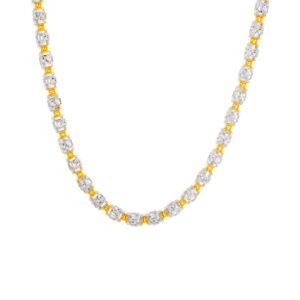 3.80mm Two Tone Diamond Cut Barrel Moon Links Chain