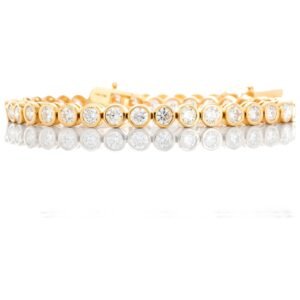 5.10ctw Round Brilliant Bezel Set Lab Diamond Tennis Bracelet