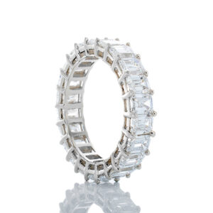 4.40CTW Natural Emerald Solitaire Men's Eternity Band