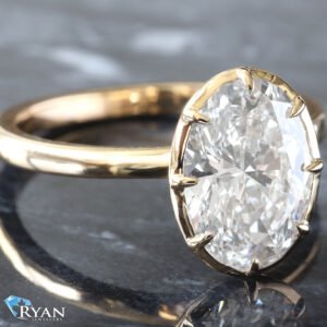 2.50ctw Oval Solitaire with 8 claws Bezel Setting Ring