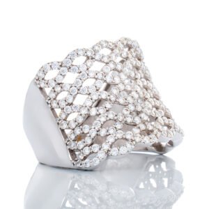 Wide Concaved Five Row Infinity Band