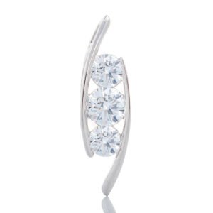 1.00ctw Tension Set Journy Slider  Lab Created Diamond Pendant