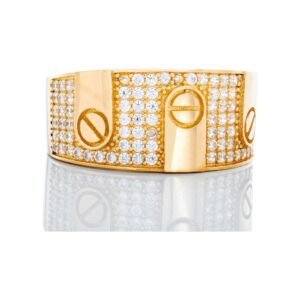 Cubic Band With Screw Accent Ring