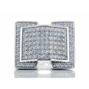 Large Raised Dome Center with Split Halo Ring