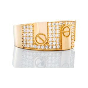 Cubic Band With Screw Accent Ring