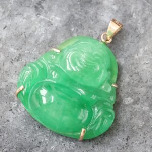 Green Jade Buddha 25mm Pendant