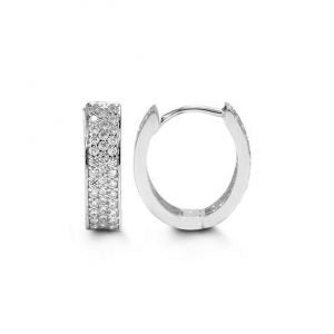 Three Row  Cubic Zirconia Oval Huggies