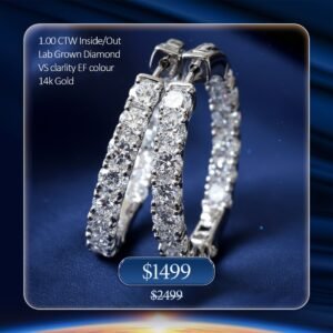 1.00ctw Shared Prong Inside-out Hoops with Secure Lock