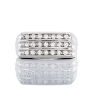 0.50ctw Three Row Channel Set Table Top HP Grooved Shoulders Band