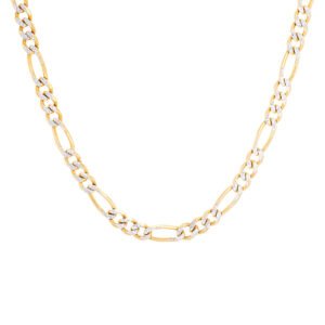 4.60mm Solid Two Tone Pave Figaro Links