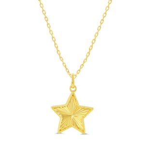 Starburst Star with Raised Beaded Border Pendant