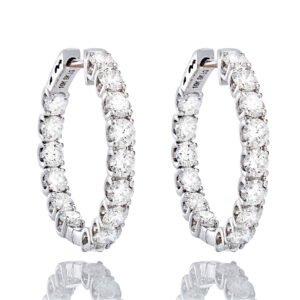 5.00ctw Lab Diamond Shared Prong Inside-Out Hoops with Secure Lock