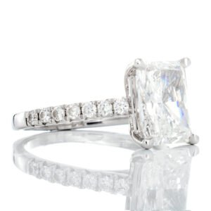 2.79ctw Radiant Solitaire Diamond Pave Upswept Shoulders