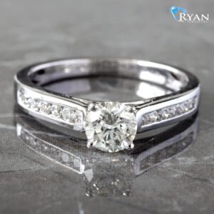 1.10CTW Round Brilliant Solitaire with Channel Set Sides Ring