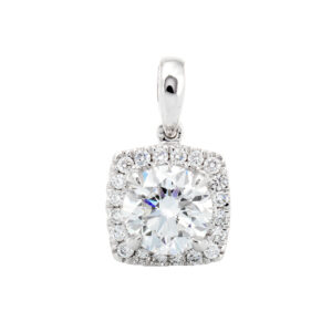 1.16ctw Round Solitaire with Cushion Diamond Halo