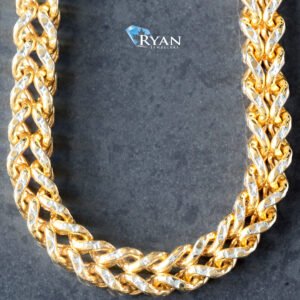 7mm Two Tone Diamond Cut Square Franco