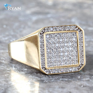 Cubic Square Top Pave W/ Cubic Pave Boarder