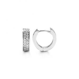 Mini Two Row Cubic Zirconia Round Huggies