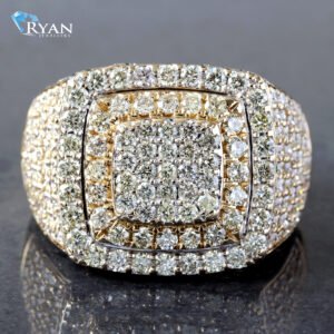 4.00CTW Natural Three Tiered Diamond Pyramid Ring