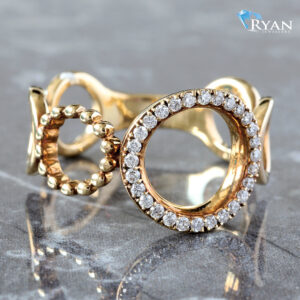 0.20CTW Natural Diamond Open 6 Circle Designer Ring